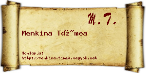 Menkina Tímea névjegykártya